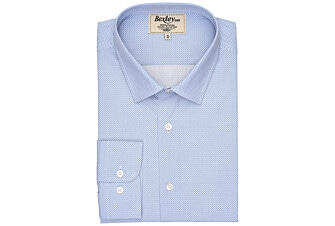 White shirt printed - blue patterns - Straight collar - ARTHUS