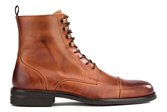 Patina Chestnut lace-up Boots Derby - ENFIELD II GOMME CITY