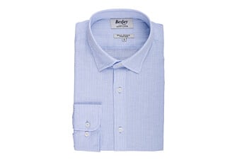 Light Blue & White trim cotton linen shirt - EDIBERT