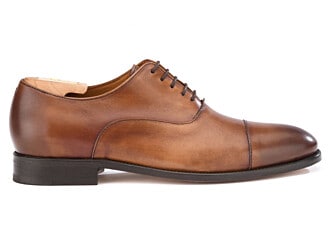 Patina Cognac Men's Oxford shoes - Leather outsole - WINFORD