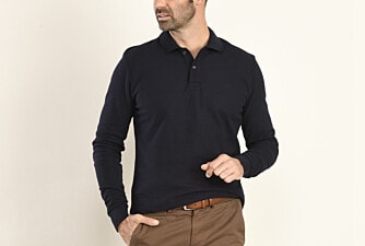 Navy Men's long sleeve polo shirt - ANDY II ML