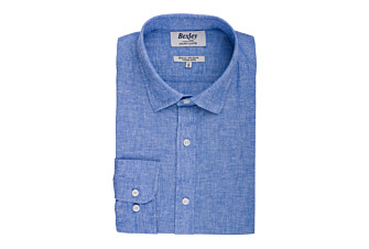 Blue Chambray & Ocean cotton linen shirt - SILBERT