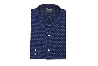 Navy printed shirt with blue pattern - LÉOPHILE