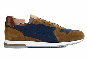Chamois and Navy Men's leather Trainers - BOLWARRA