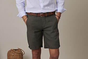 Dark Olive linen shorts - BORYS