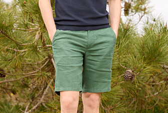 Pine Green linen shorts - BORYS