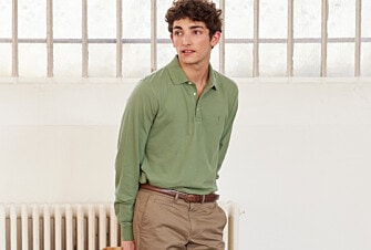 Sage Green Men's long sleeve polo shirt - ALEC II ML