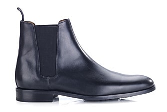 Black Men's Leather Chelsea Boots with rubber outsole - TODDINGTON GOMME