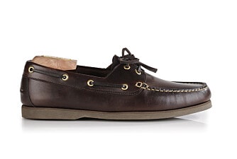 Dark Chestnut Leather Boat Shoes - TRAWLER