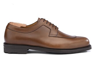 Brown Cognac Derby Shoes - Rubber outsole - KENT GOMME COUNTRY