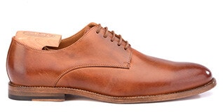 Patina Chestnut Derby Shoes - Leather outsole - HILPERTON