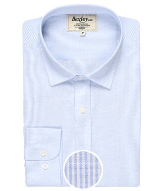 Blue and White striped cotton linen shirt - CLÉBERT