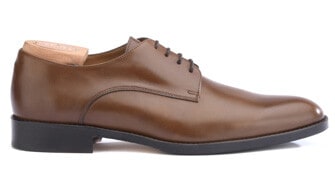 Chestnut Derby Shoes - Leather outsole with rubber pad - PHILIP II PATIN