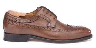 Patina Chestnut Derby Shoes - Leather outsole - TURNFORD