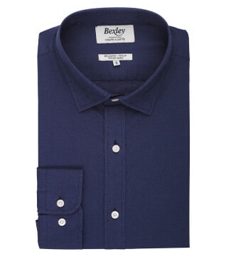 Navy cotton linen shirt - SILBERT