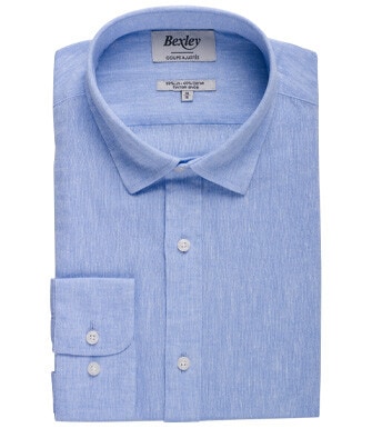 Blue Chambray cotton linen shirt - SILBERT