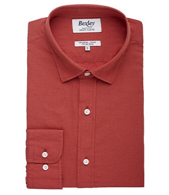 Ocher cotton linen shirt - SILBERT
