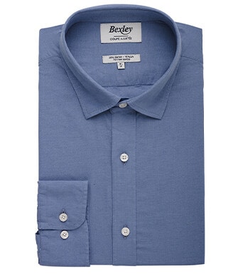 Storm Blue cotton linen shirt - SILBERT