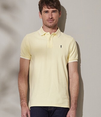 Yellow and White Men's polo shirt - ADNEY