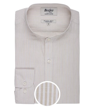 Beige and White stripes seersucker shirt  - COLBERT