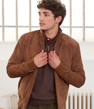 Men's Casual Leather Fold Jacket Long Sleeve Turn-Down Collar Zipper Pocket  Coat winter jackets for men 