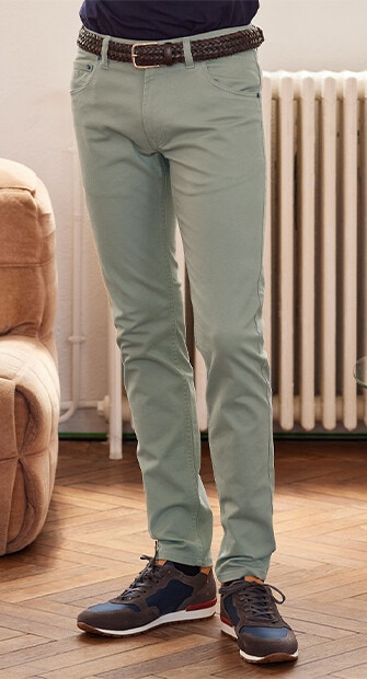 Buy Dark Blue Slim Soft Touch 5 Pocket Jean Style Trousers from Next USA