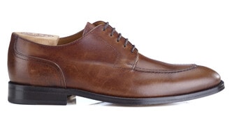 Patina Cognac Derby Shoes - Leather outsole - STOCKWOOD