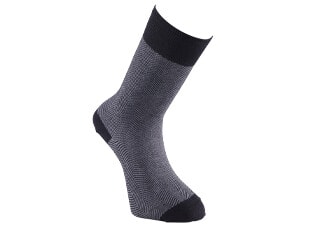 Men's Black & Grey Thick Cotton Socks with herringbone style