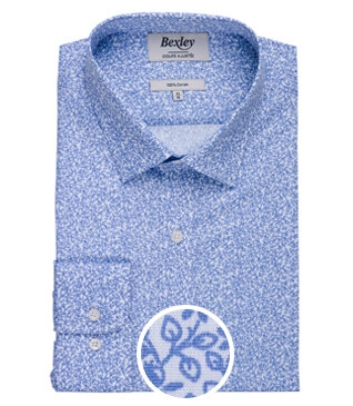 White & Blue printed shirt - ULDÉRIC
