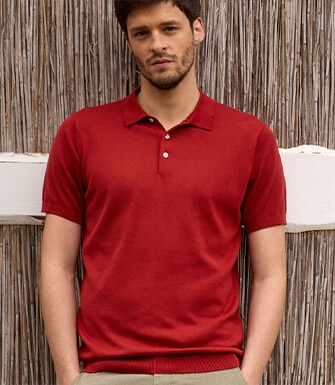 Dark Red men's polo shirt - BRAIDEN