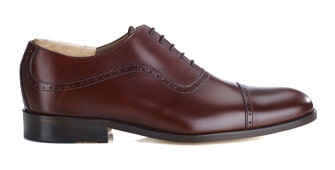 Brown Oxford shoes - Leather outsole - CORBY