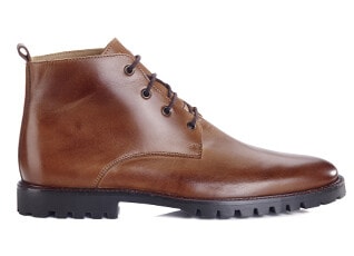 Men's rubber outsole boots Cognac patina - CANFIELD GOMME