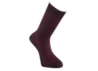 Men's Brown & Red Mercerised Cotton Socks