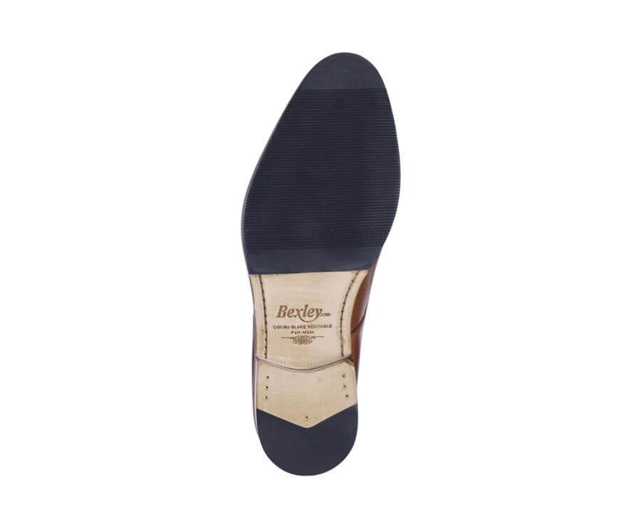 Patina Cognac Derby Shoes - Rubber pad - MAYFAIR CLASSIC PATIN