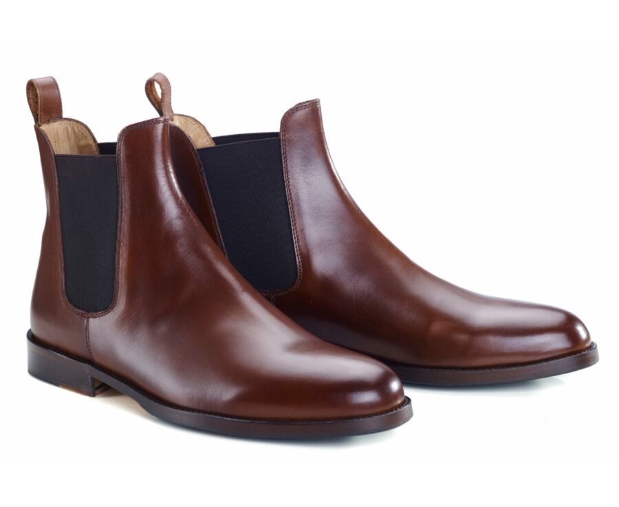 Patina Chestnut Chelsea Boots - FLAGER PATIN