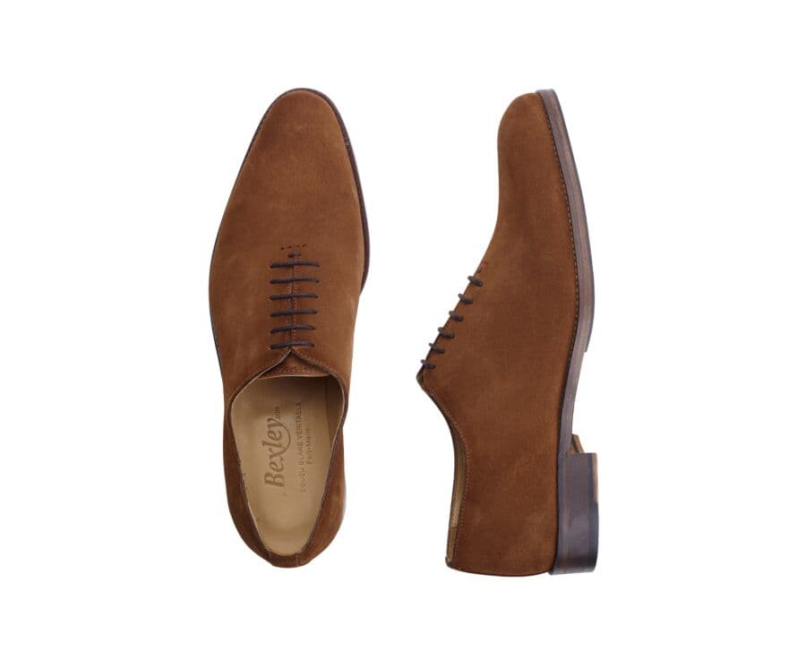 Cognac Suede Oxford shoes - Rubber pad - PETER PATIN