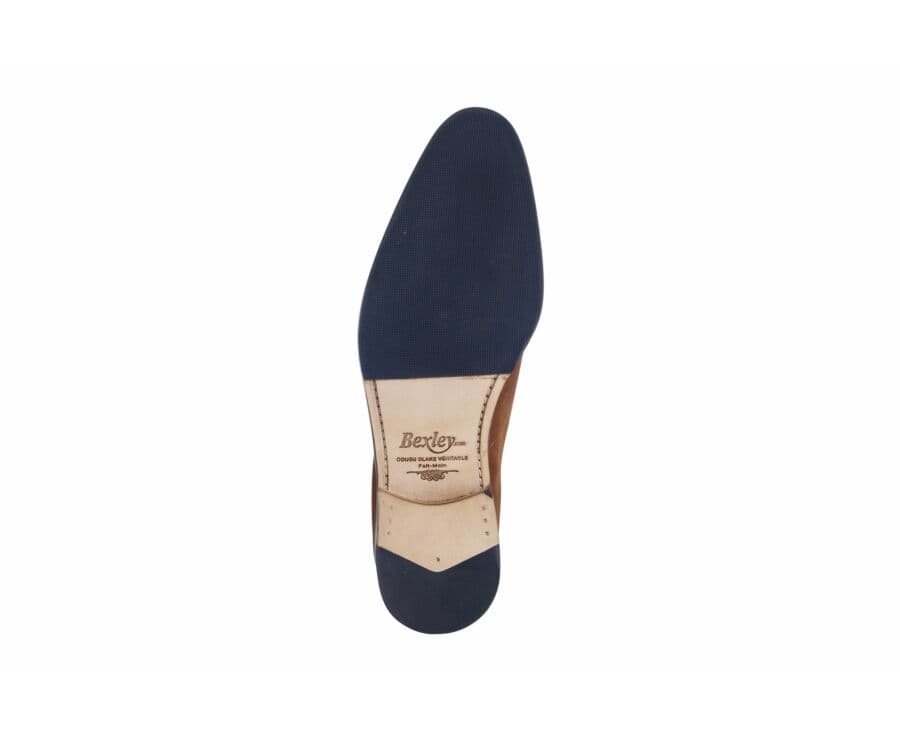 Cognac Suede Oxford shoes - Rubber pad - PETER PATIN