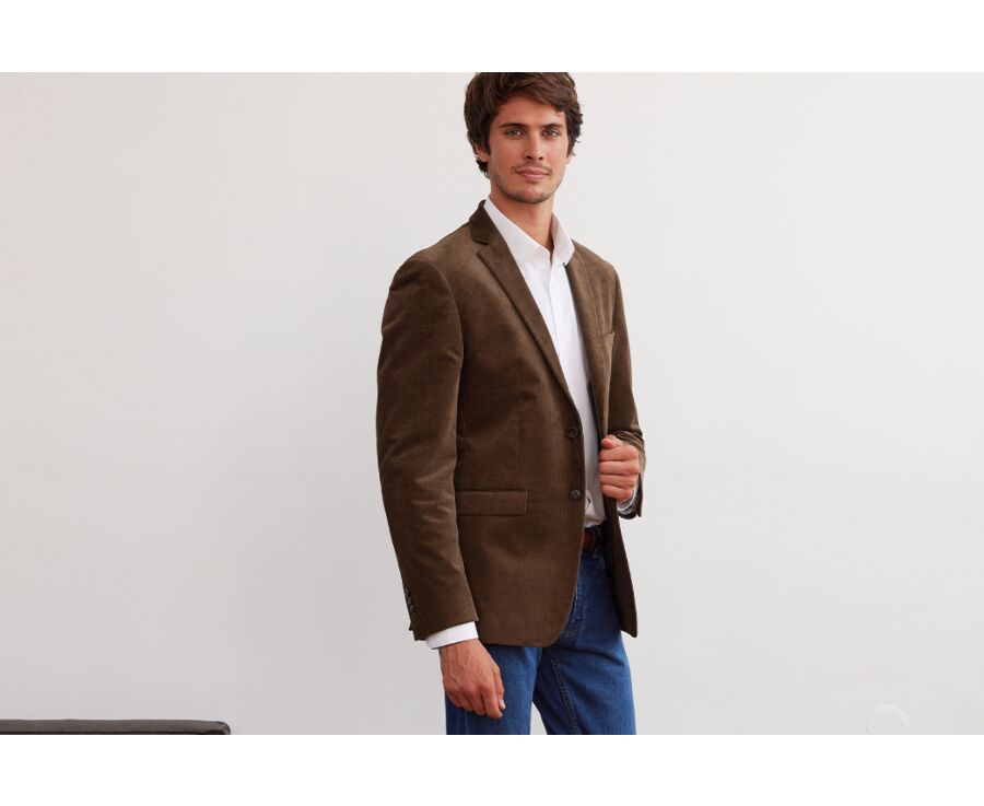 Men's Dark Taupe Suit Blazer - LÉONTILDE