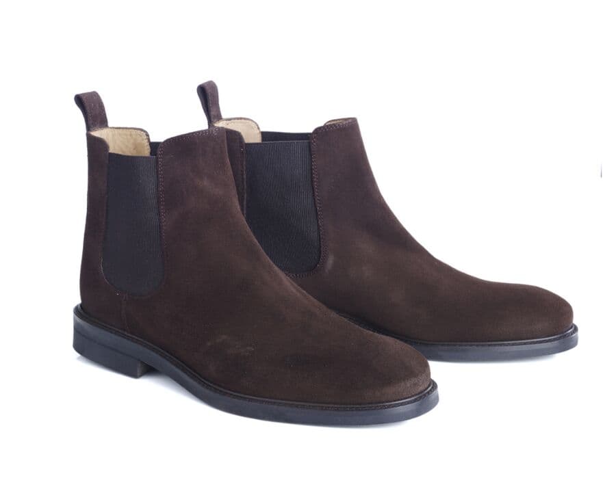 Brown Suede Chelsea Boots - FANGLER GOMME CITY