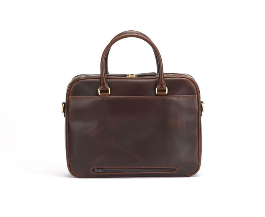 Chocolate Men's leather satchel with shoulder strap