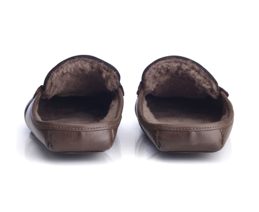 Chocolate Wool Lining Mules slippers