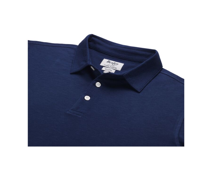 Navy Men's long sleeve polo shirt - AIDEN ML