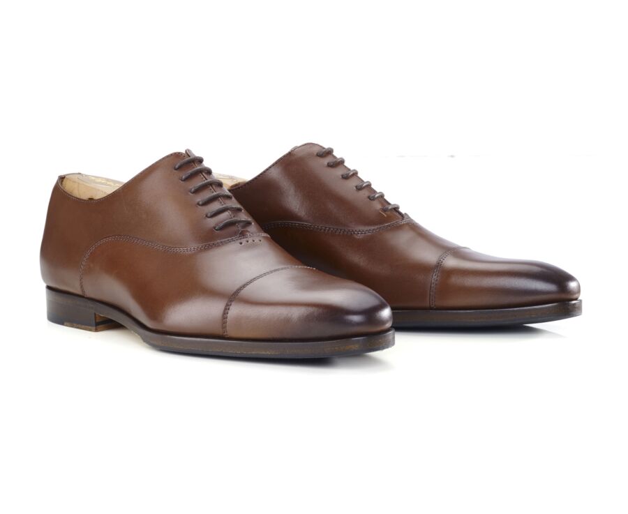 Patina Chestnut Oxford shoes - Leather outsole & rubber pad - SPEZIA II PATIN