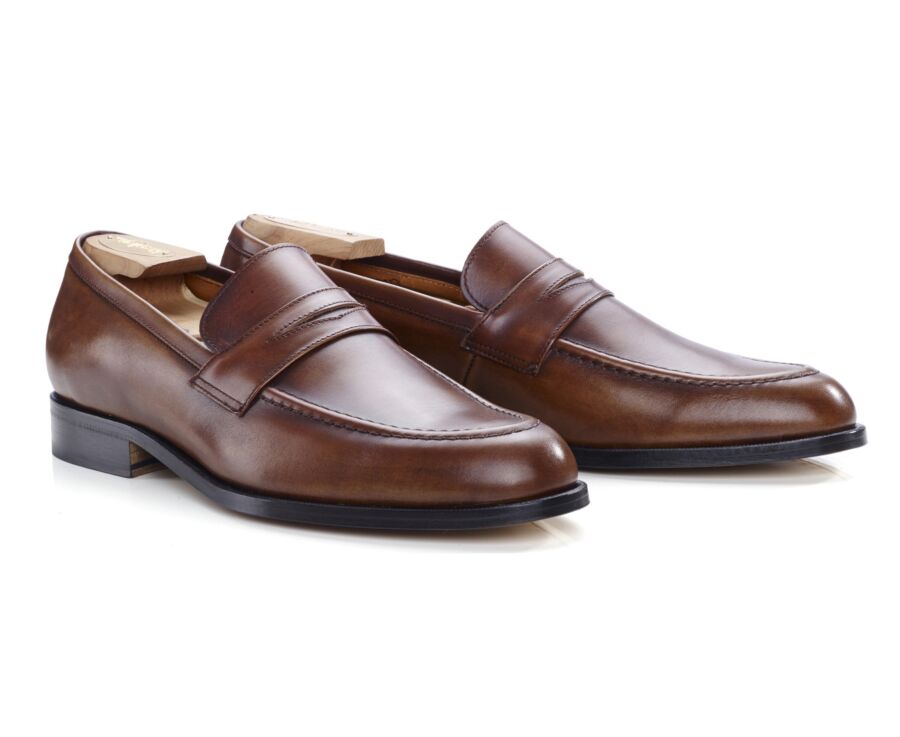 Patina Cognac leather men's loafers Dixton | Bexley