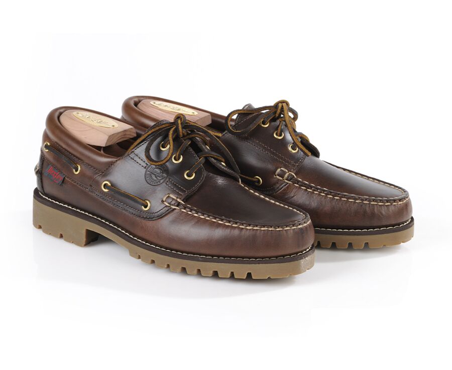 Dark Brown Leather Boat Shoes - BOCA RATON II