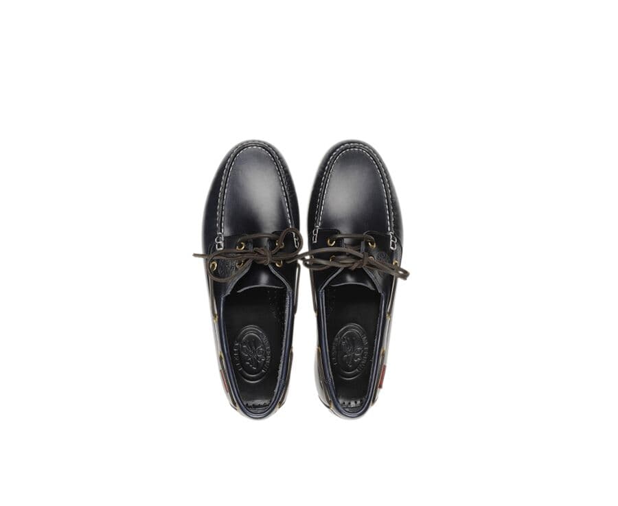 Navy Leather Boat Shoes - TRAWLER