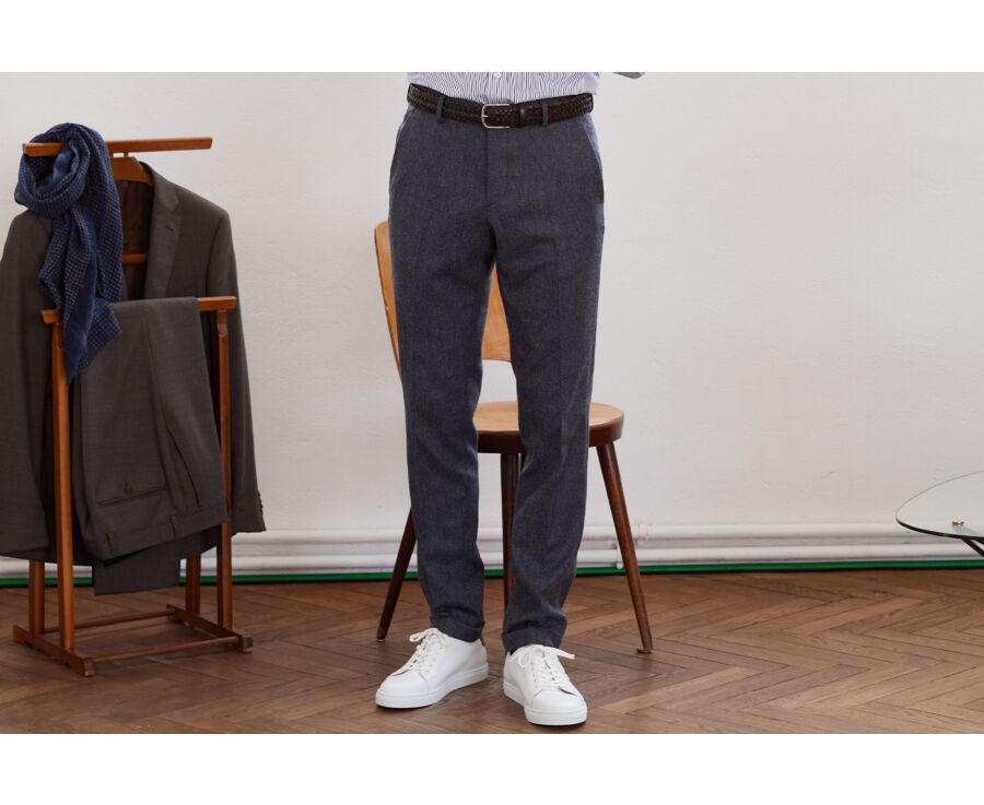 Men Tweed Suit Pants Harem Straight Herringbone Casual Gentleman Trousers  Slacks Long Grey Formal Classic Pant Man for Male - AliExpress