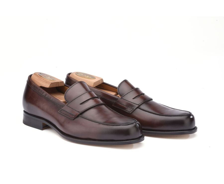 Chocolate leather Men's penny loafers - WEMBLEY CLASSIC