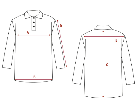 Size Guide for Polos & T-Shirts Bexley | Bexley
